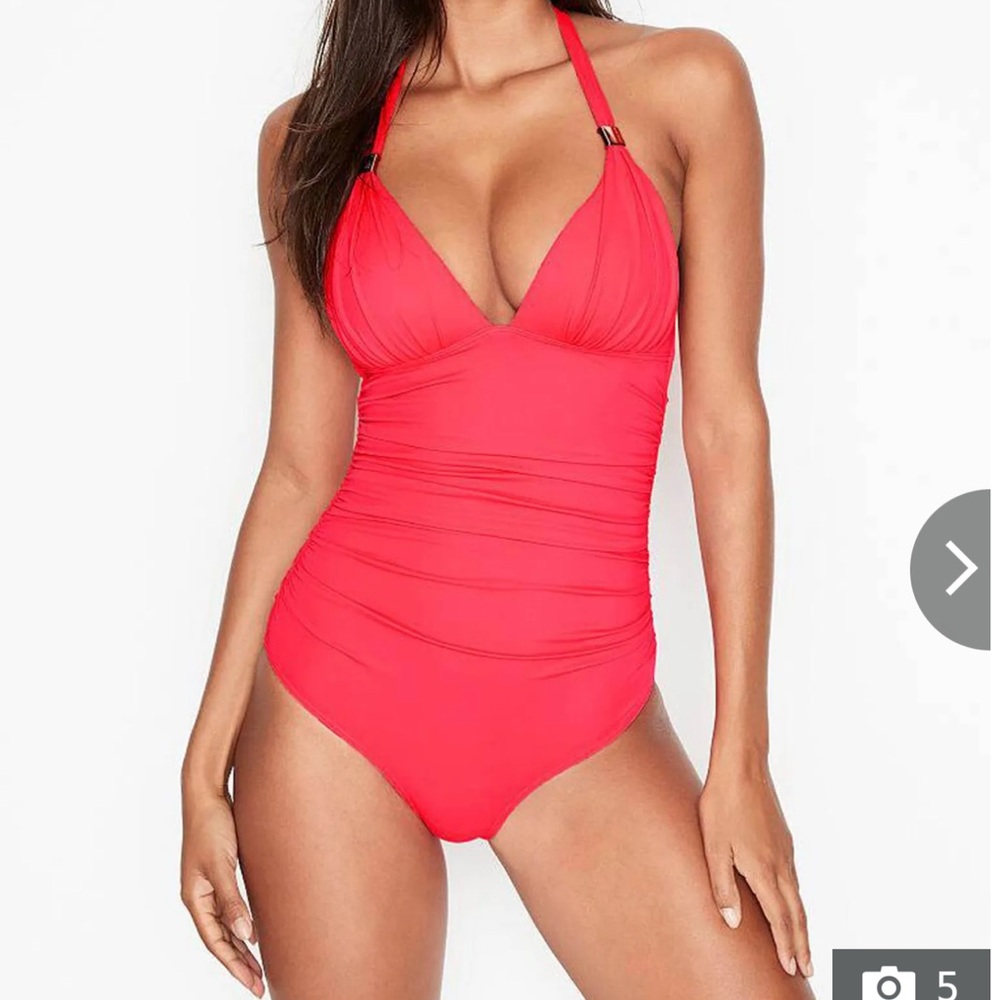 Victoria's Secret Vibrant Red Halter One-Piece